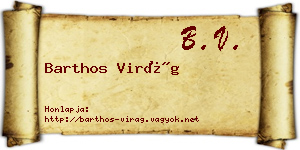 Barthos Virág névjegykártya